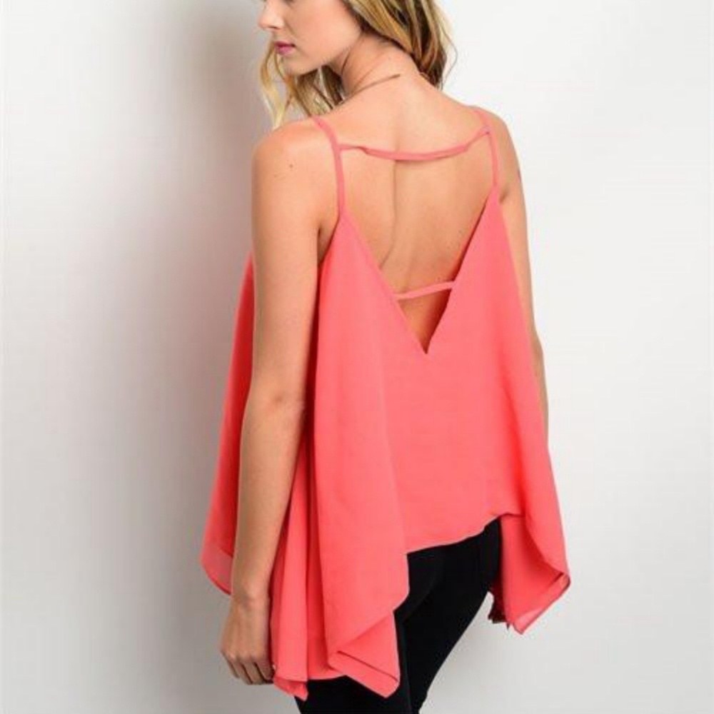 Orange flowy top - Picture 2 of 2